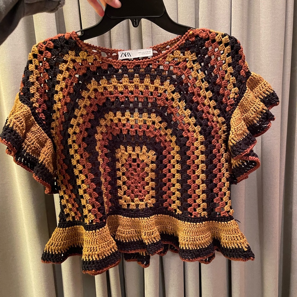 Zara Multicolor Crochet Top